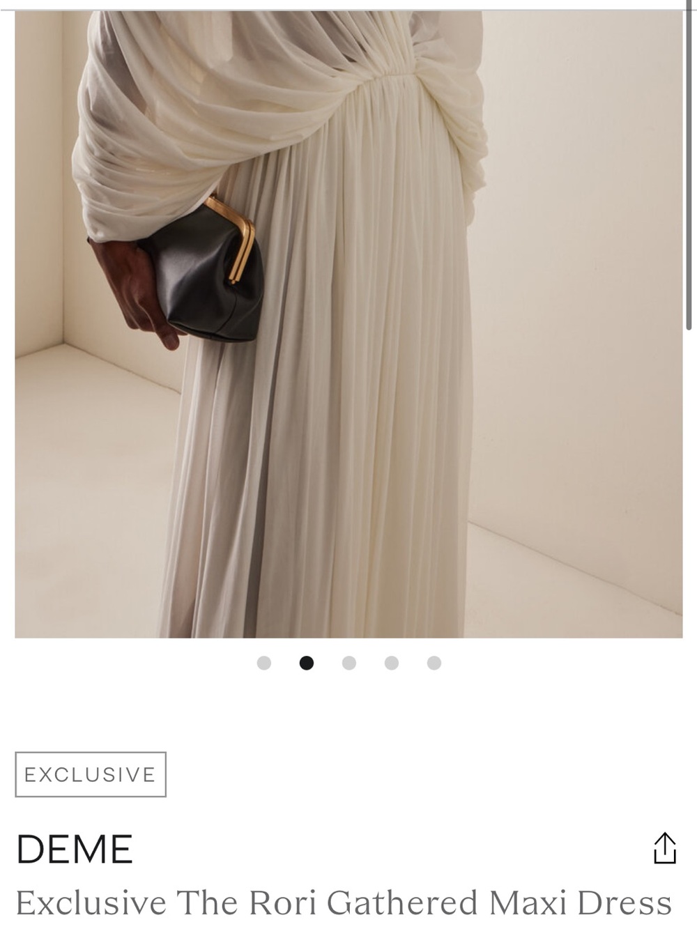 DEME white Draped V-Neck Maxi Dress Rori NWOT - Picture 4 of 7